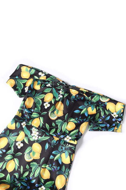 Monroe Black Lemon Pencil Dress