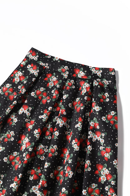 Carolyn Rockabilly Strawberry A-line Skirt