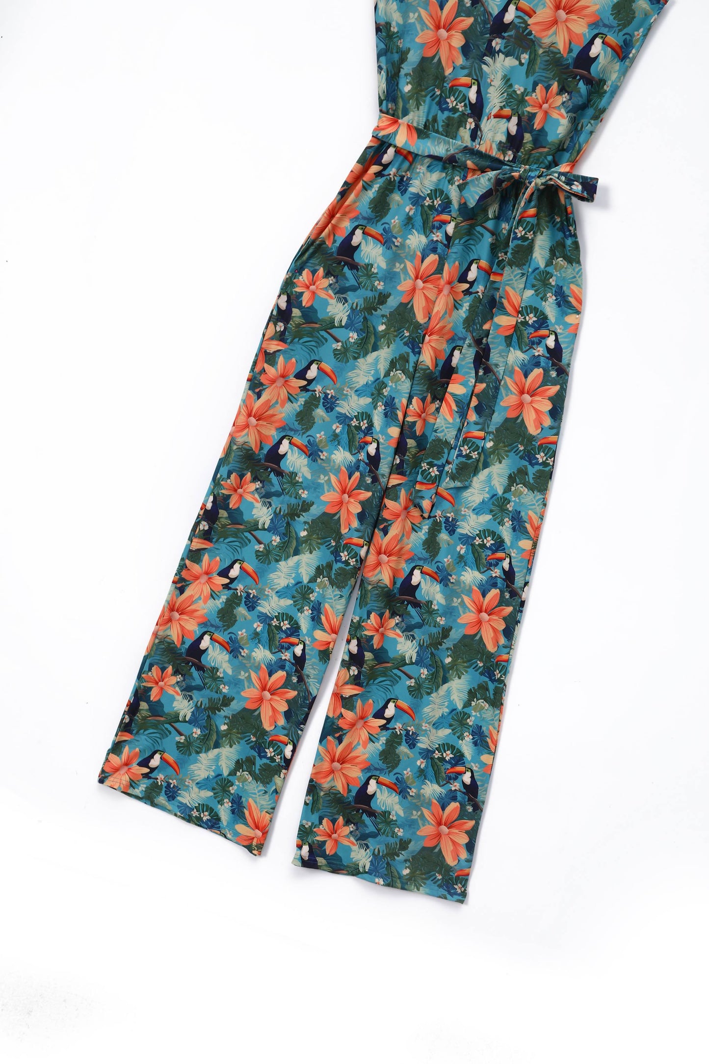 Brigitte Tropical Toucan Strappy Jumpsuit
