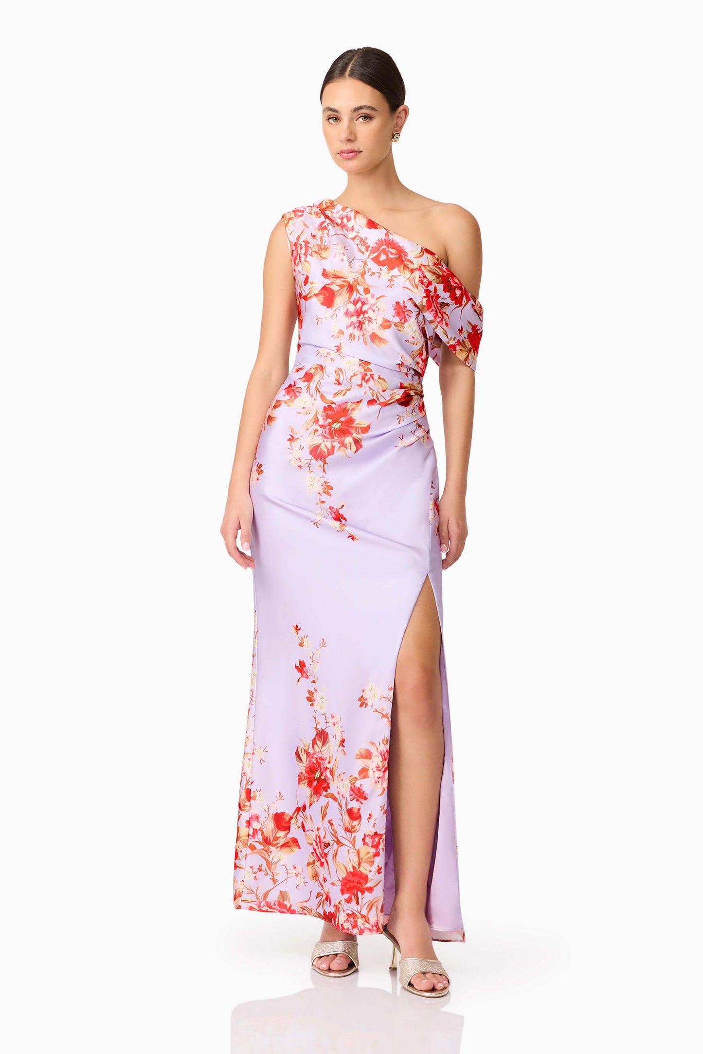 Elina Asymmetrical Gown in Purple