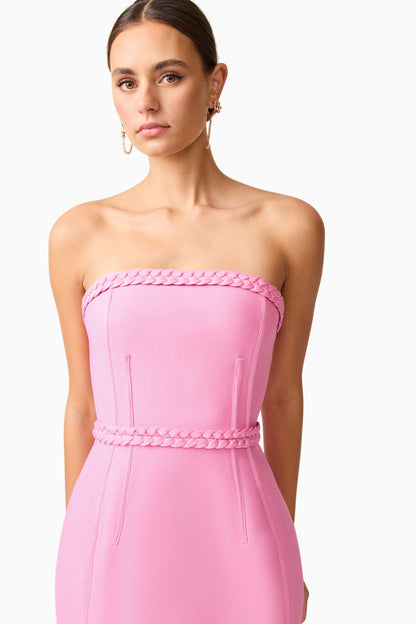 Coralene Strapless Mini Dress in Pink