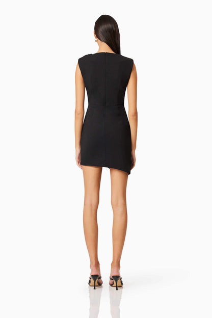 Jamie Cowl Neck Mini Dress in Black