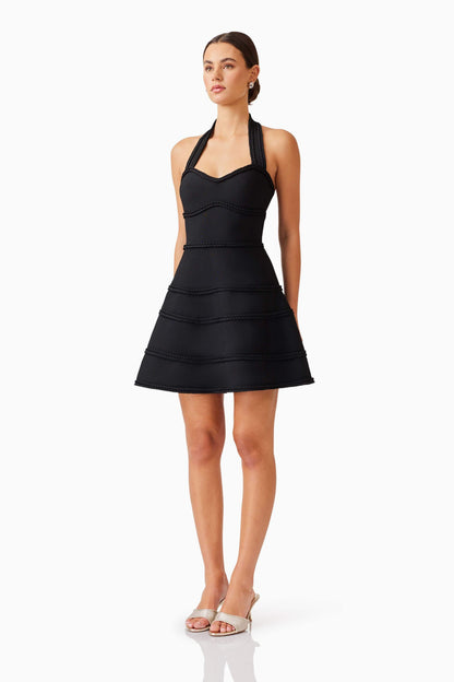 Katlyn Halter Mini Dress in Black