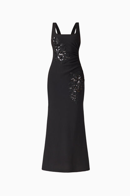 Odelia Beaded Maxi Dress in Black