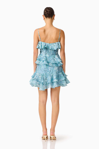 Faye Mini Dress in Blue
