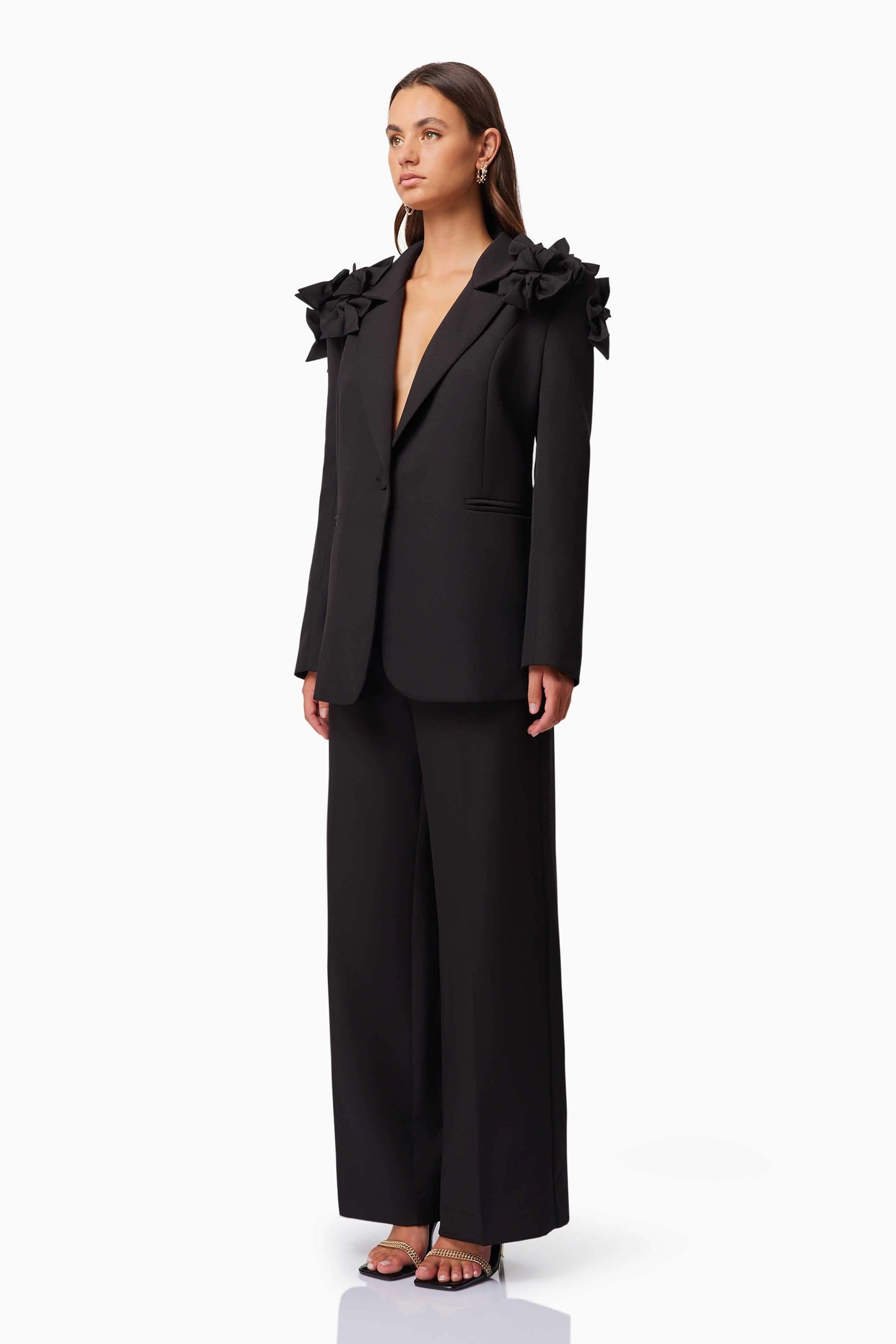 Kennedy Straight Leg Tailored Pants in Black