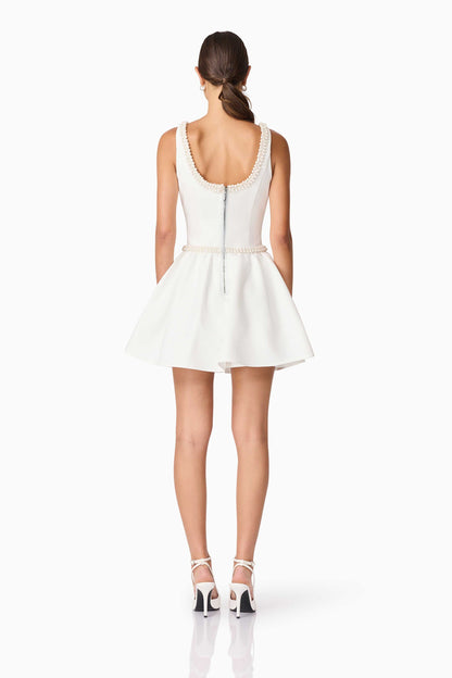 Rafaela A-Line Mini Dress in White