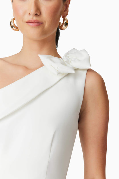 Celia Mini Asymmerical Dress in White