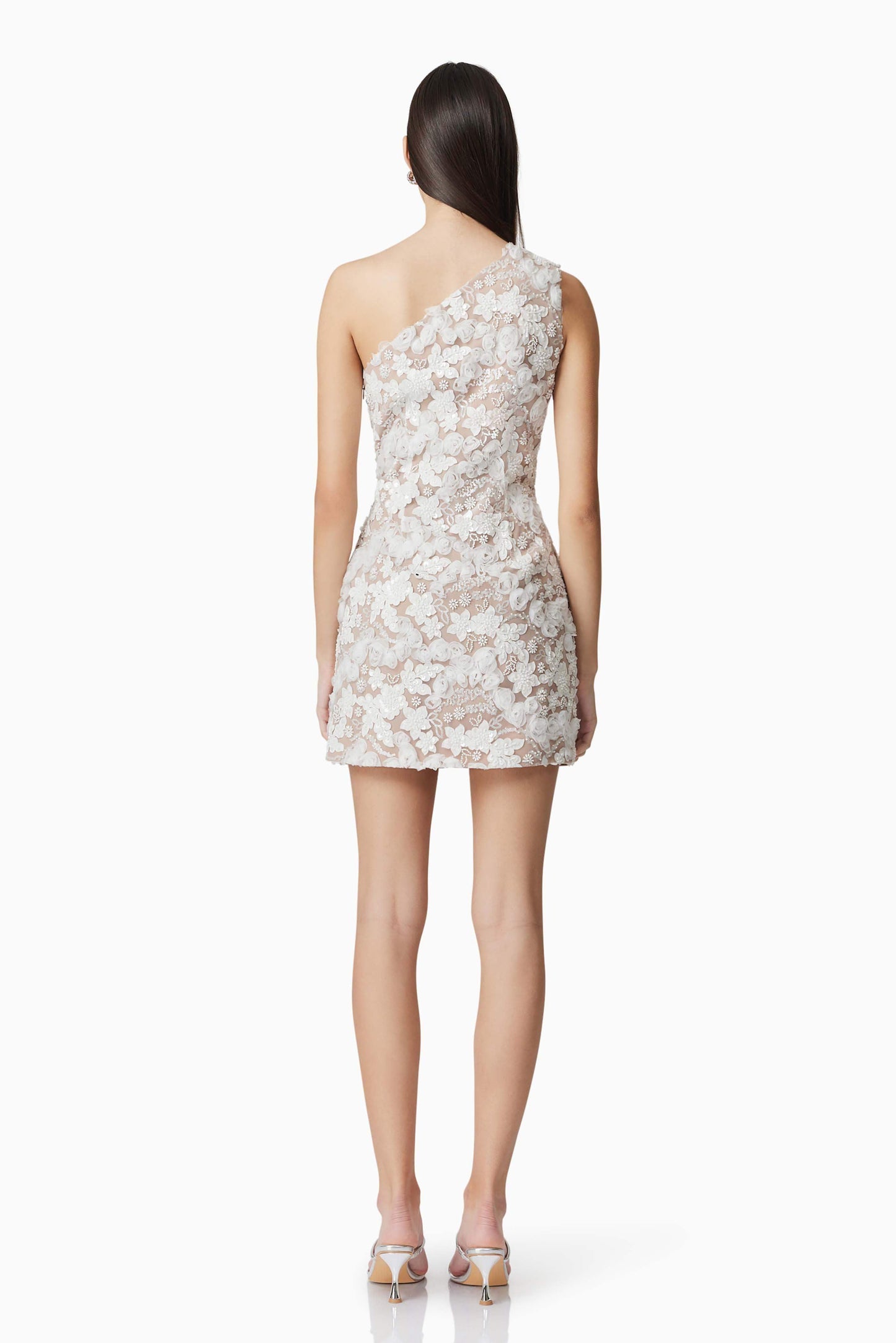 Vonni One Shoulder Mini Dress in White