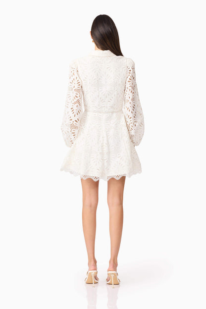 Carli Mini Shirt Dress in White