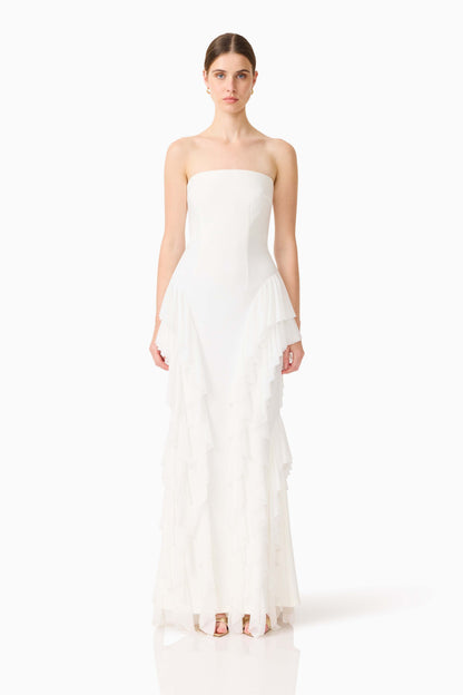 Amelina Strapless Gown in White