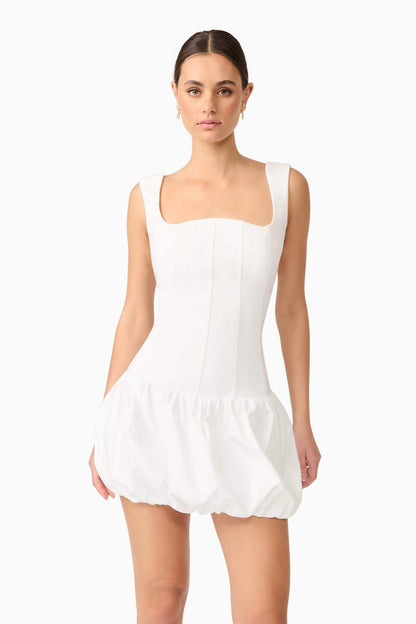 Ingrid Bubble Mini Dress in White
