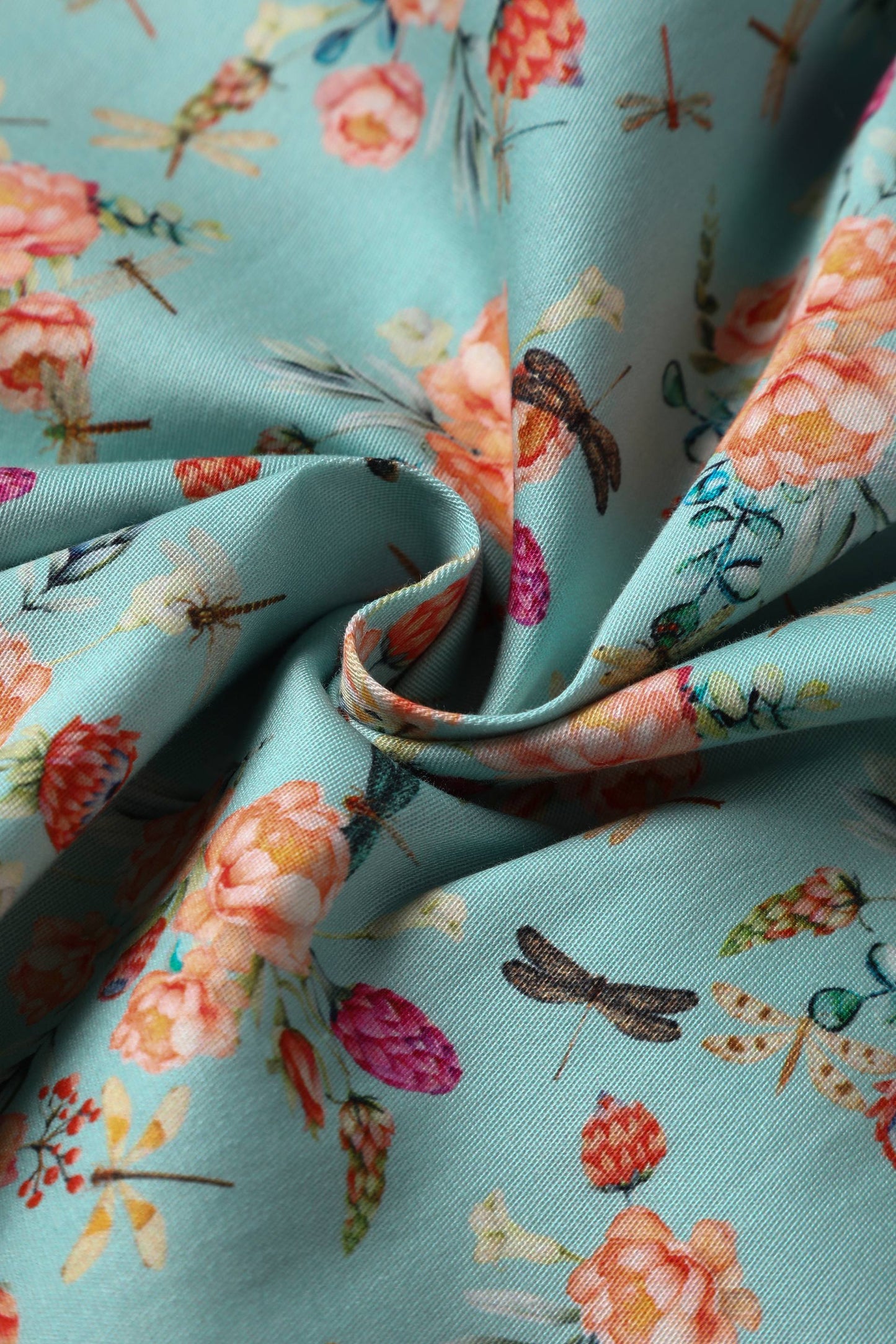 Penelope Mint Green Floral Shirt Dress