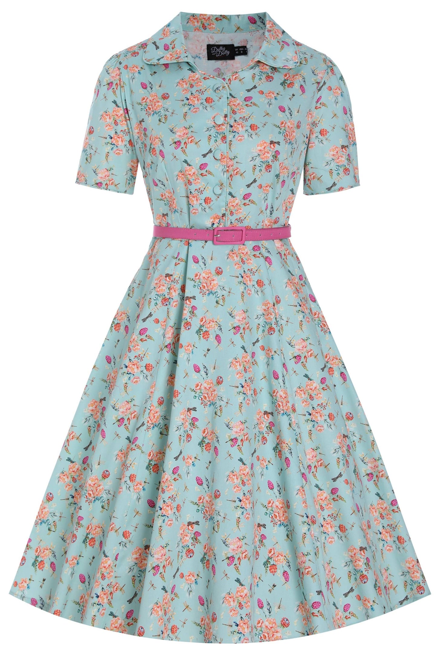 Penelope Mint Green Floral Shirt Dress