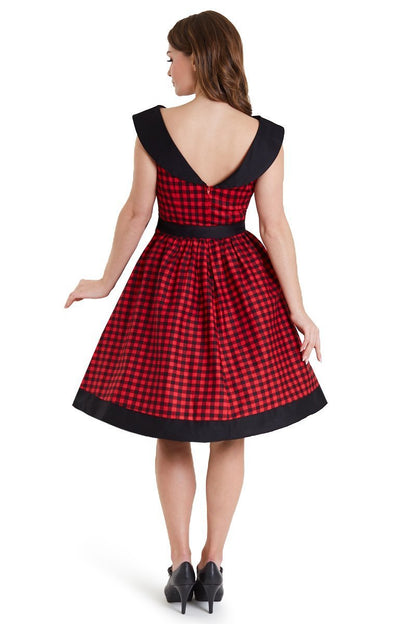 Cindy Full Circle Dress in Red Checkered