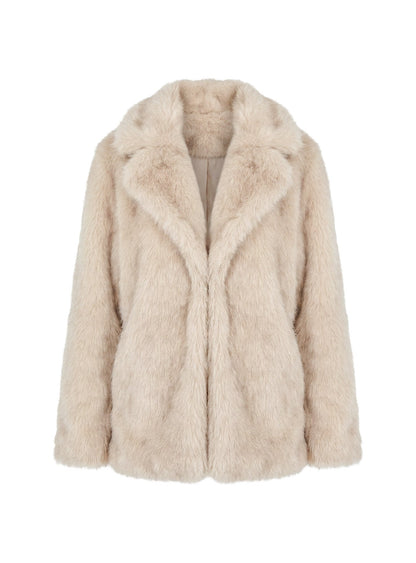 Clova Faux Fur Coat Grey