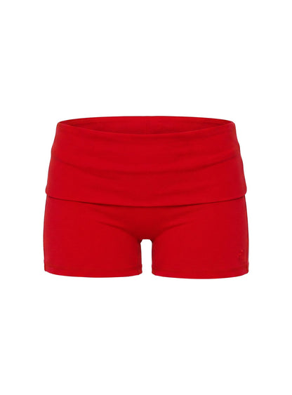 Peak Foldover Micro Shorts Red
