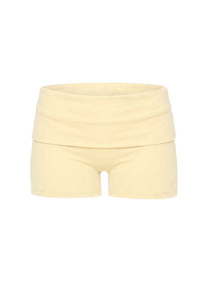 Peak Foldover Micro Shorts Yellow