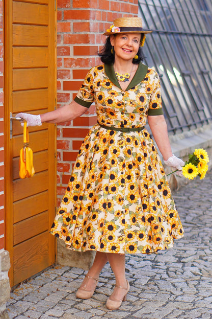 Mollie Sunflower Full Circle Shirt Dress