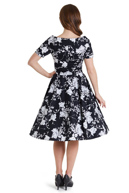 Darlene Monochrome Floral Swing Dress