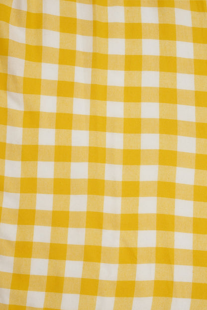 Lily Off Shoulder Yellow Gingham Dress