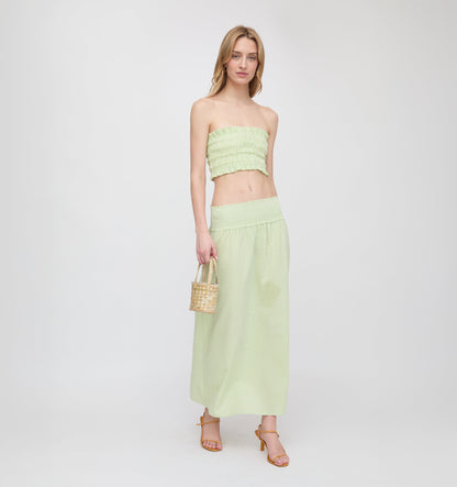 The Delphine Nap Skirt - Lime Gingham
