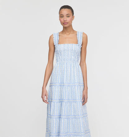 The Kimmy Nap Dress - Blue Petal Stripe