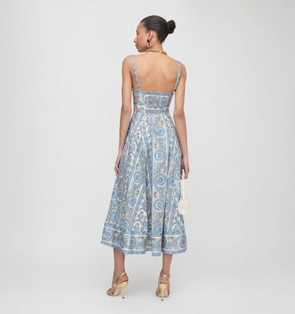 The Margot Dress - Blue Corsica Paisley