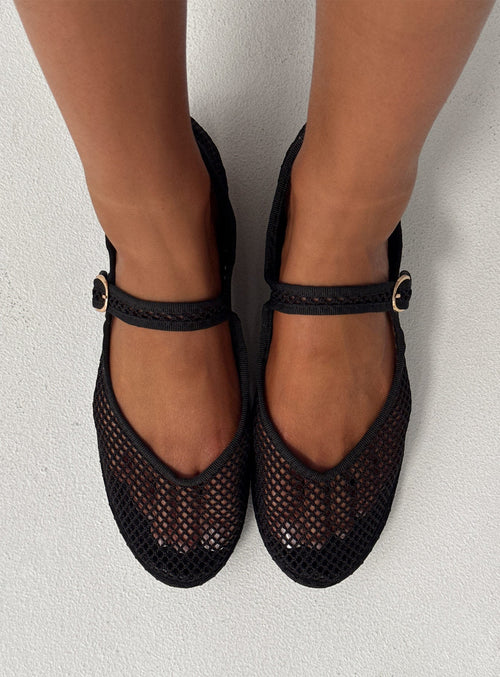 Therapy Alicante Mesh Ballet Flats Black