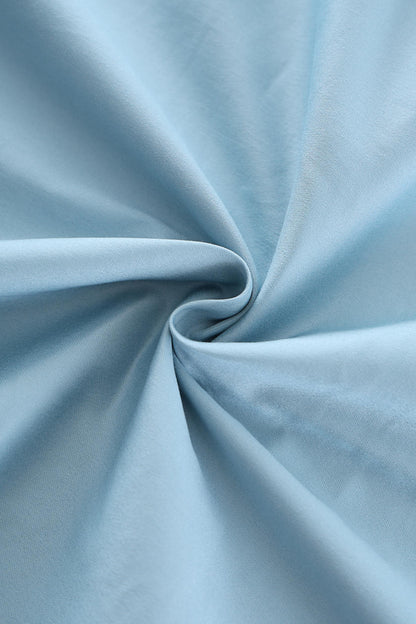 Darlene Roll Collar Circle Dress In Light Blue