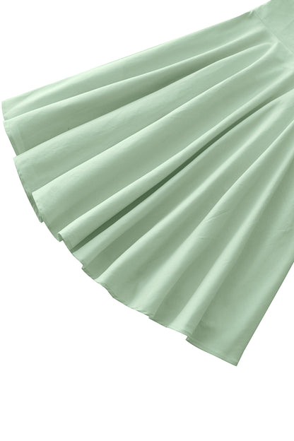 Darlene Light Green Roll Collar Circle Dress