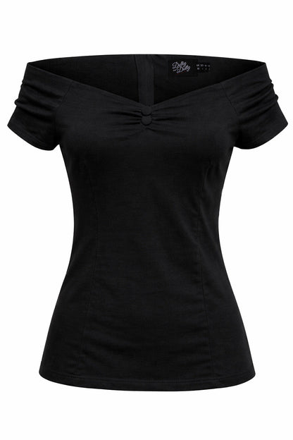 Lilian Black Off-Shoulder Top