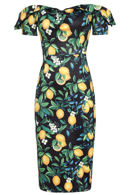 Monroe Black Lemon Pencil Dress