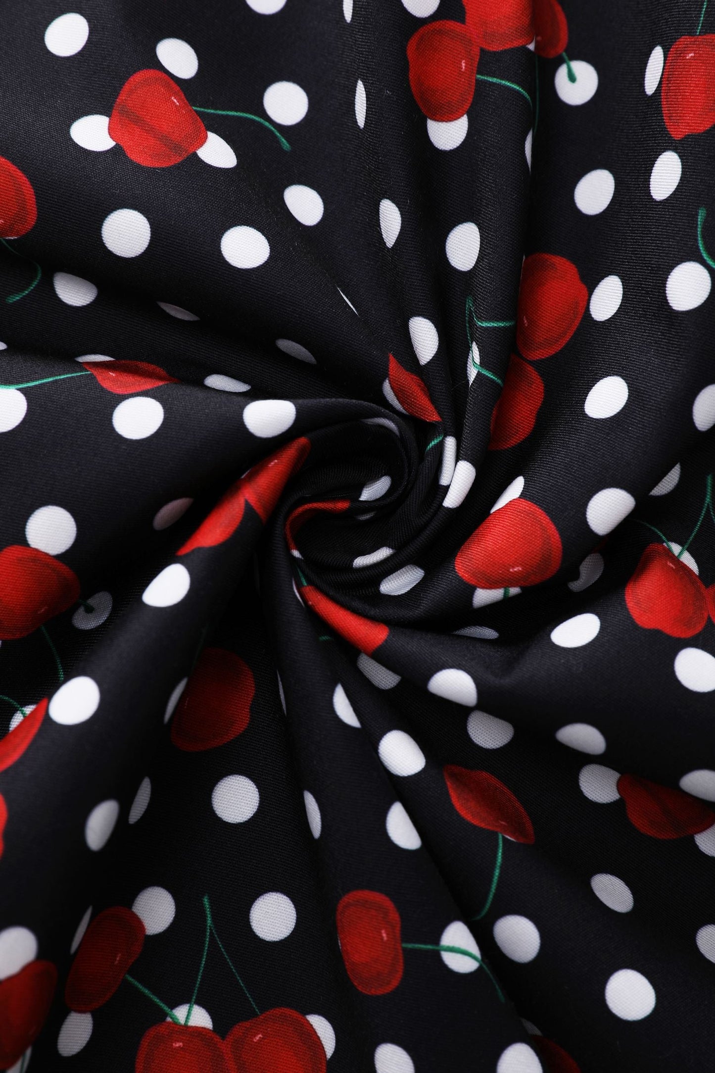 Daisy Rockabilly Cherry Halter Dress in Black/Red