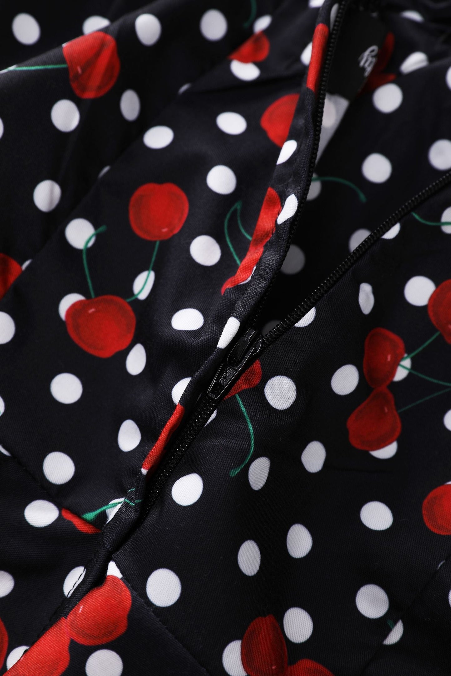 Daisy Rockabilly Cherry Halter Dress in Black/Red