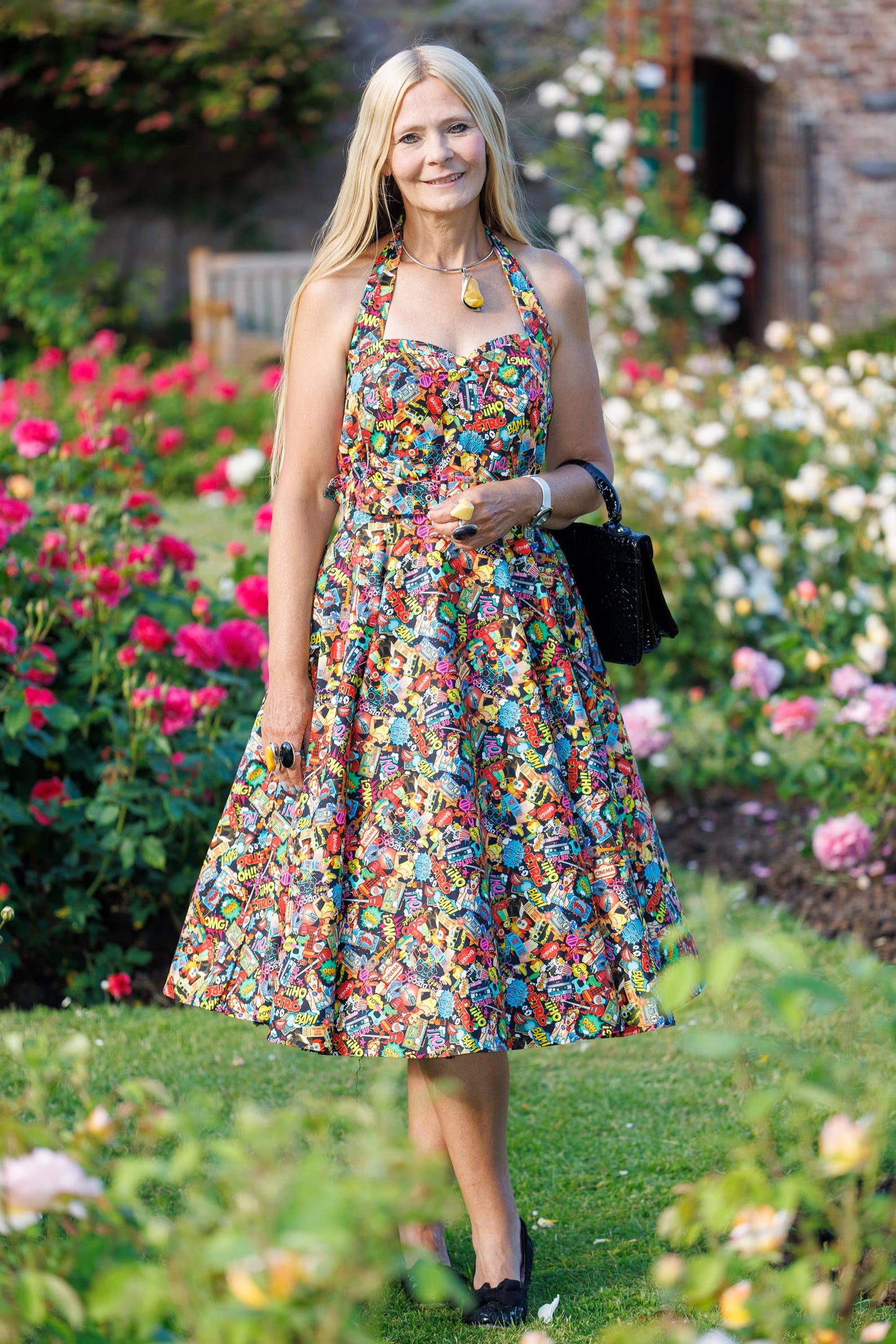Daisy Pop Art Halter Dress
