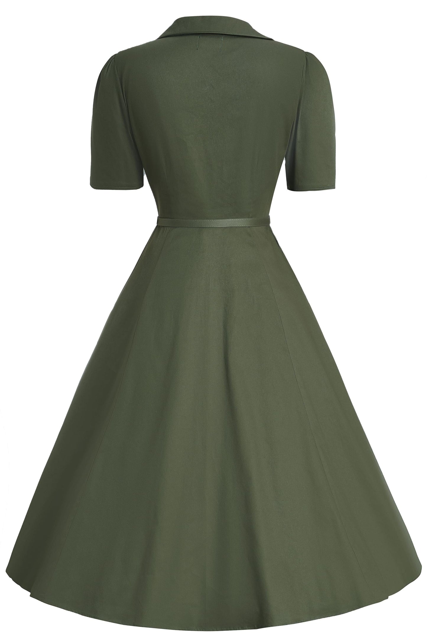 Mabel Olive Green Midi Shirt Dress