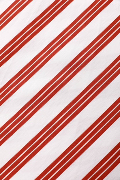 Mollie Red Striped Full Circle Shirt Dress