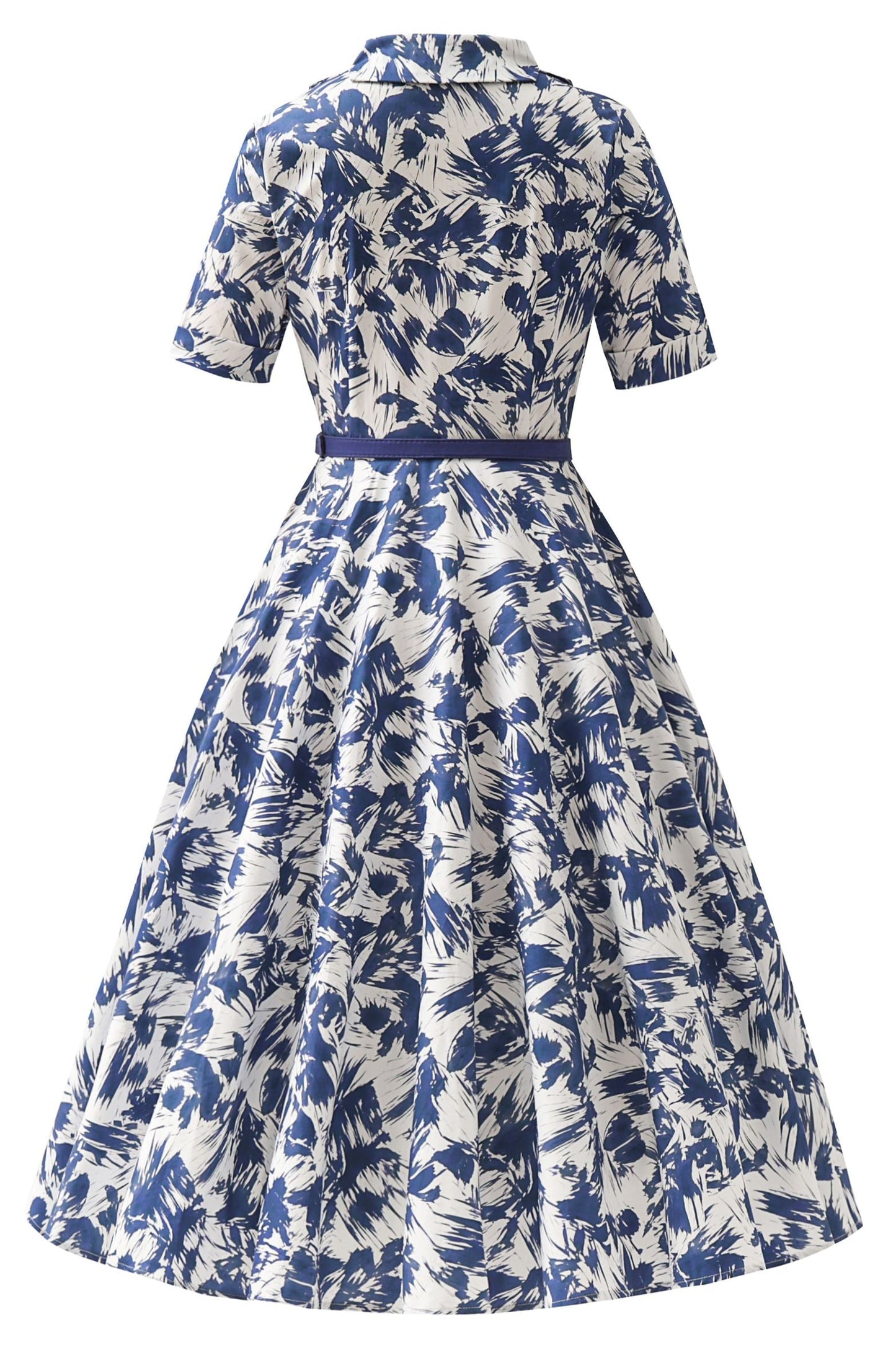 Mollie White Abstract Full Circle Shirt Dress