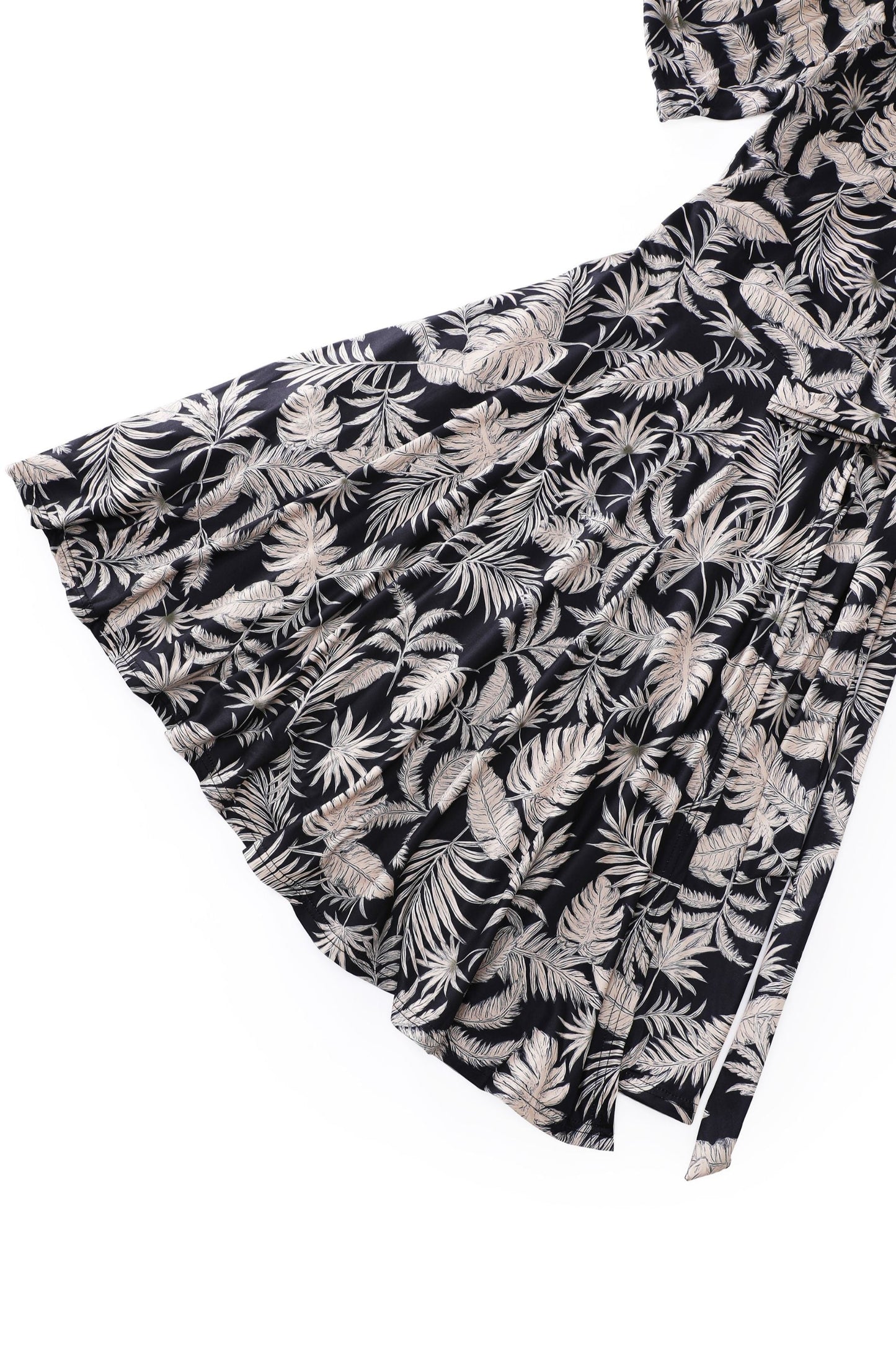 Matilda Palm Tree Wrap Dress in Navy Blue