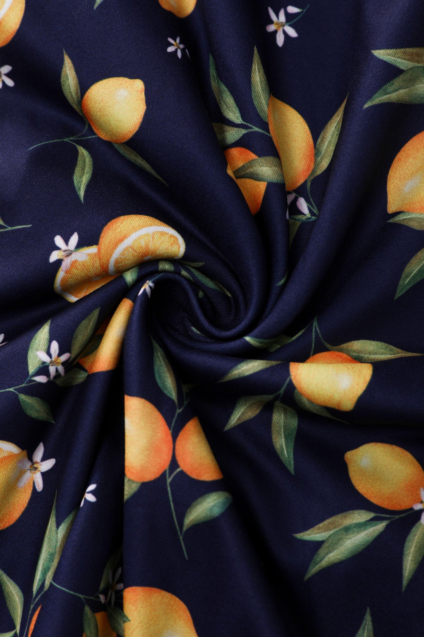 Matilda Dark Blue Lemon Wrap Dress