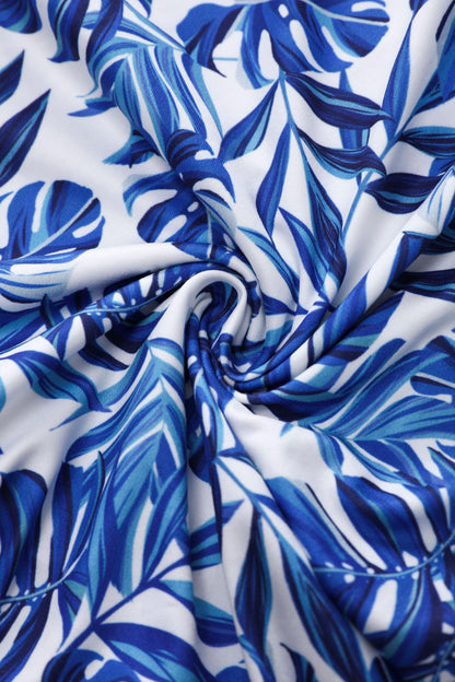 Matilda Tropical Leaf Wrap Dress in White