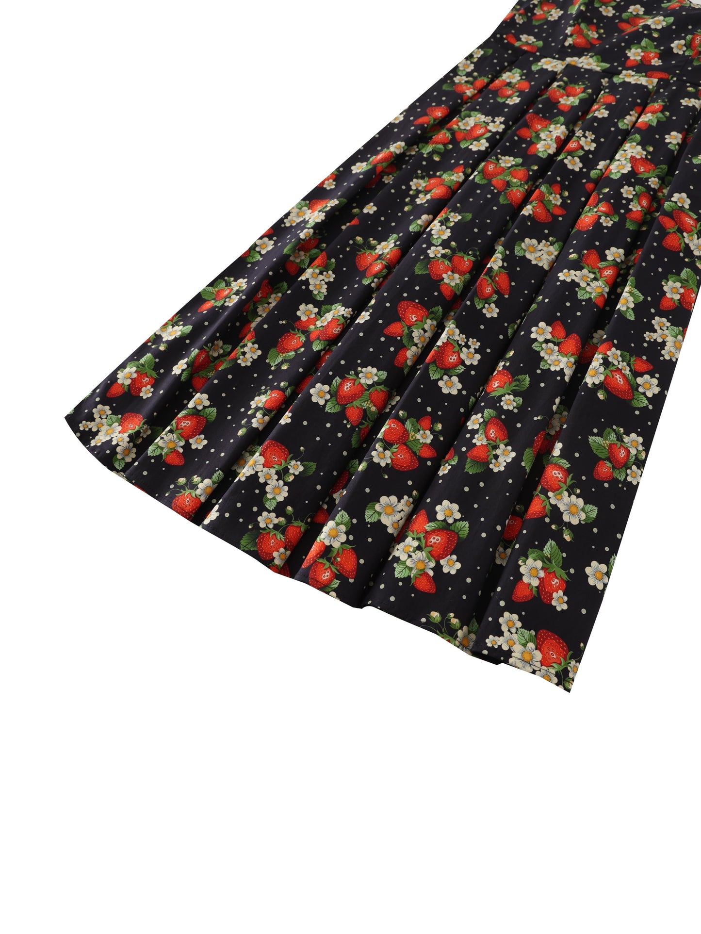 Ophelia Black Strawberry Midi Dress