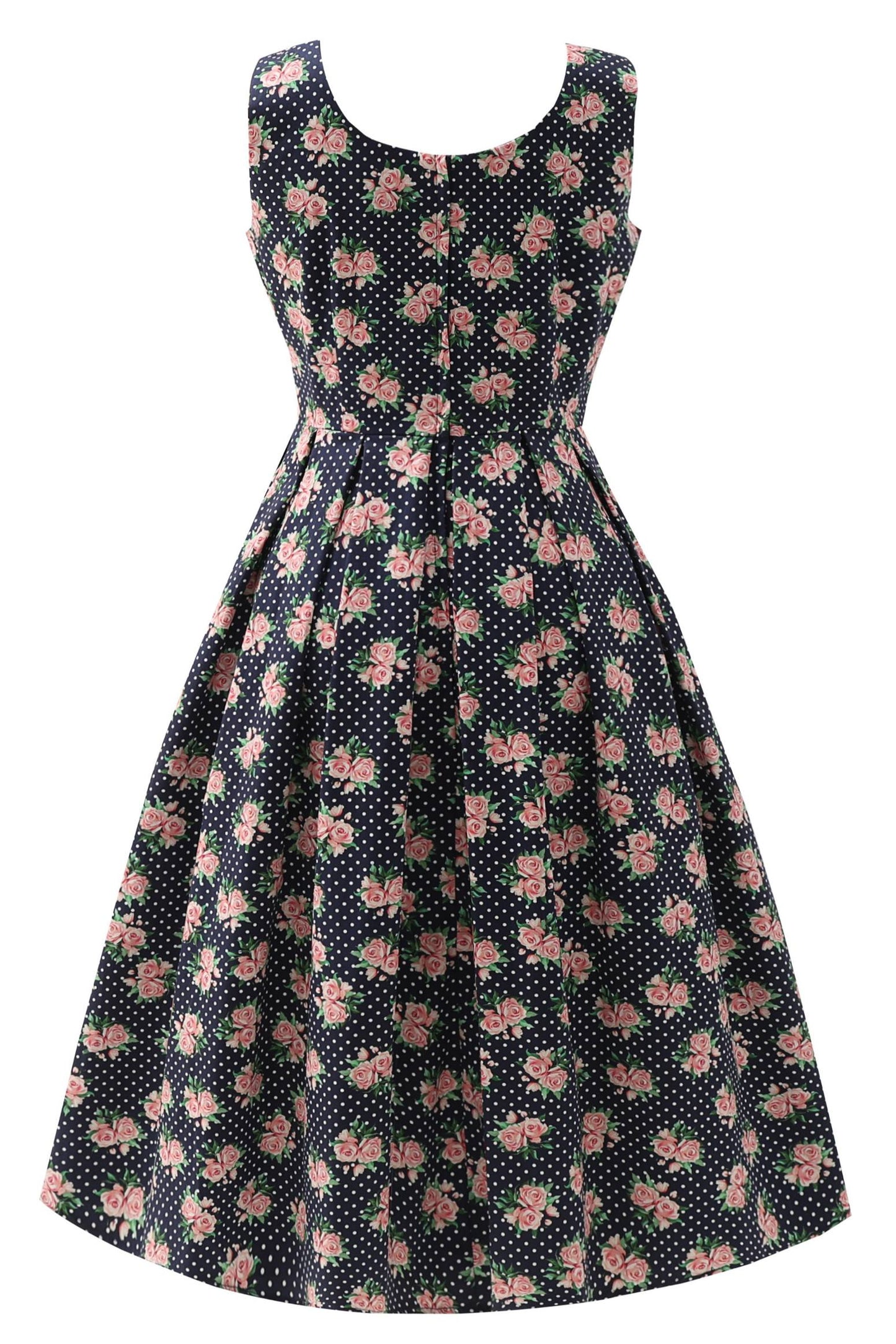 Ophelia Dark Blue Rose Midi Dress