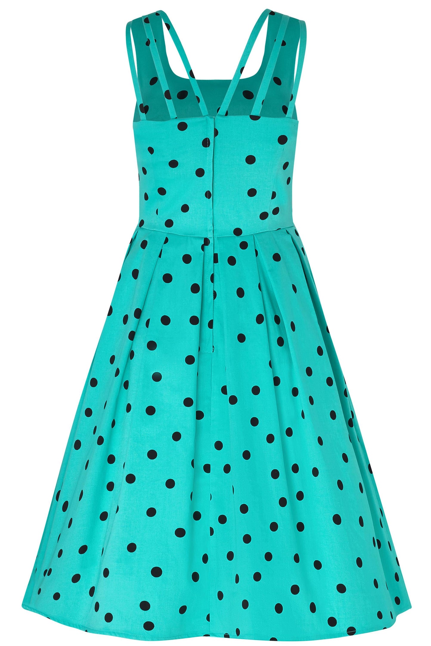 Patricia Vintage Dress Aqua & Black polka