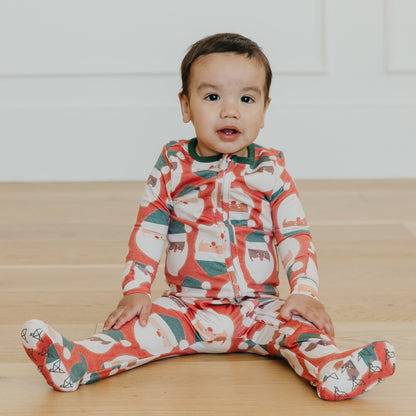 Zip-Up Footie Pajama - Claus