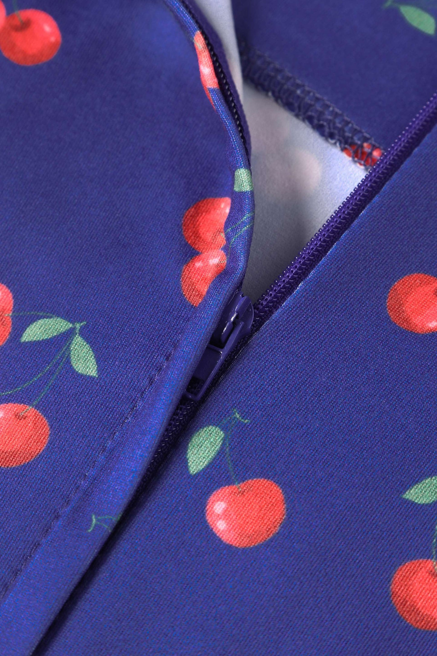 Brenda Blue Cherry Flared Dress