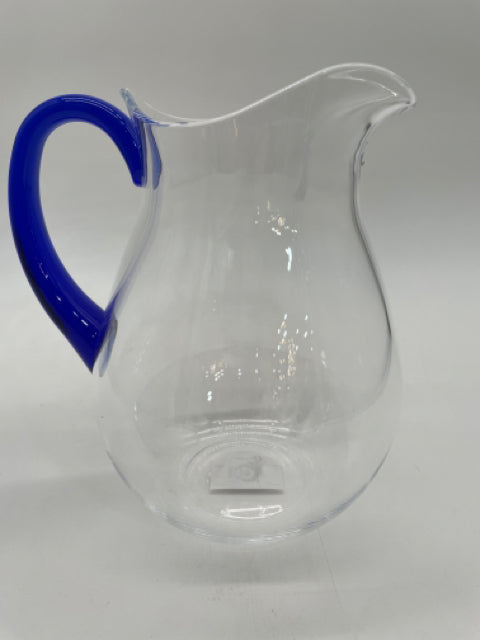 ACRYLIC CLEAR PITCHER WITH COBALT HANDLE 64OZ