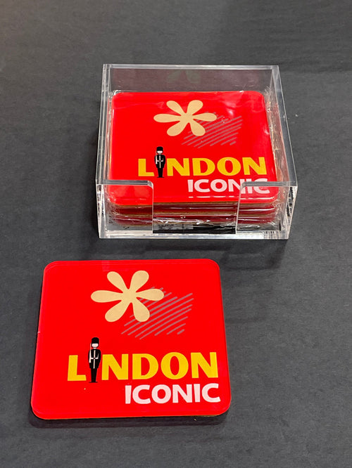 ACRYLIC COASTER LONDON WITH HOLDER