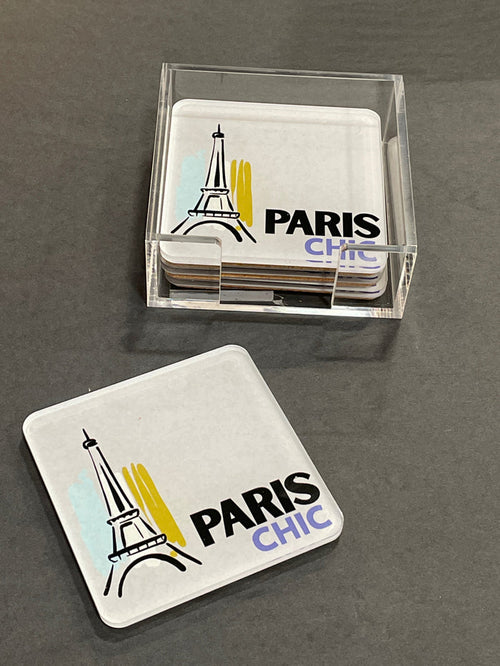 ACRYLIC COASTER PARIS WITH HOLDER